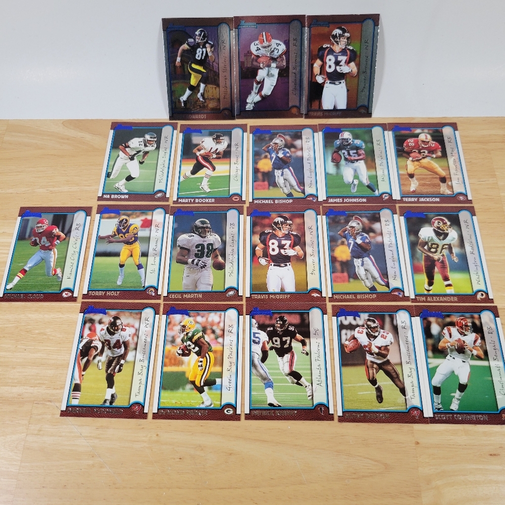 1999 Bowmans Chrome Rookie Card Lot 19 Cards Football NFL Cards